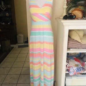 Lily Pulitzer Pastel Stripe Maxi Dres xs